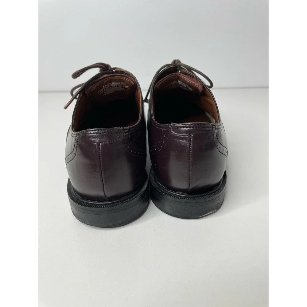 Rockport Mens Burgundy Leather Cap Toe Oxford Dress Shoes Dark Academia 11 W